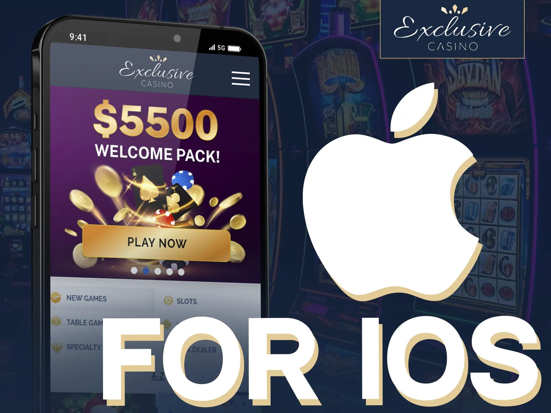 For iOS, use the mobile Exclusive Casino site or follow steps for app.