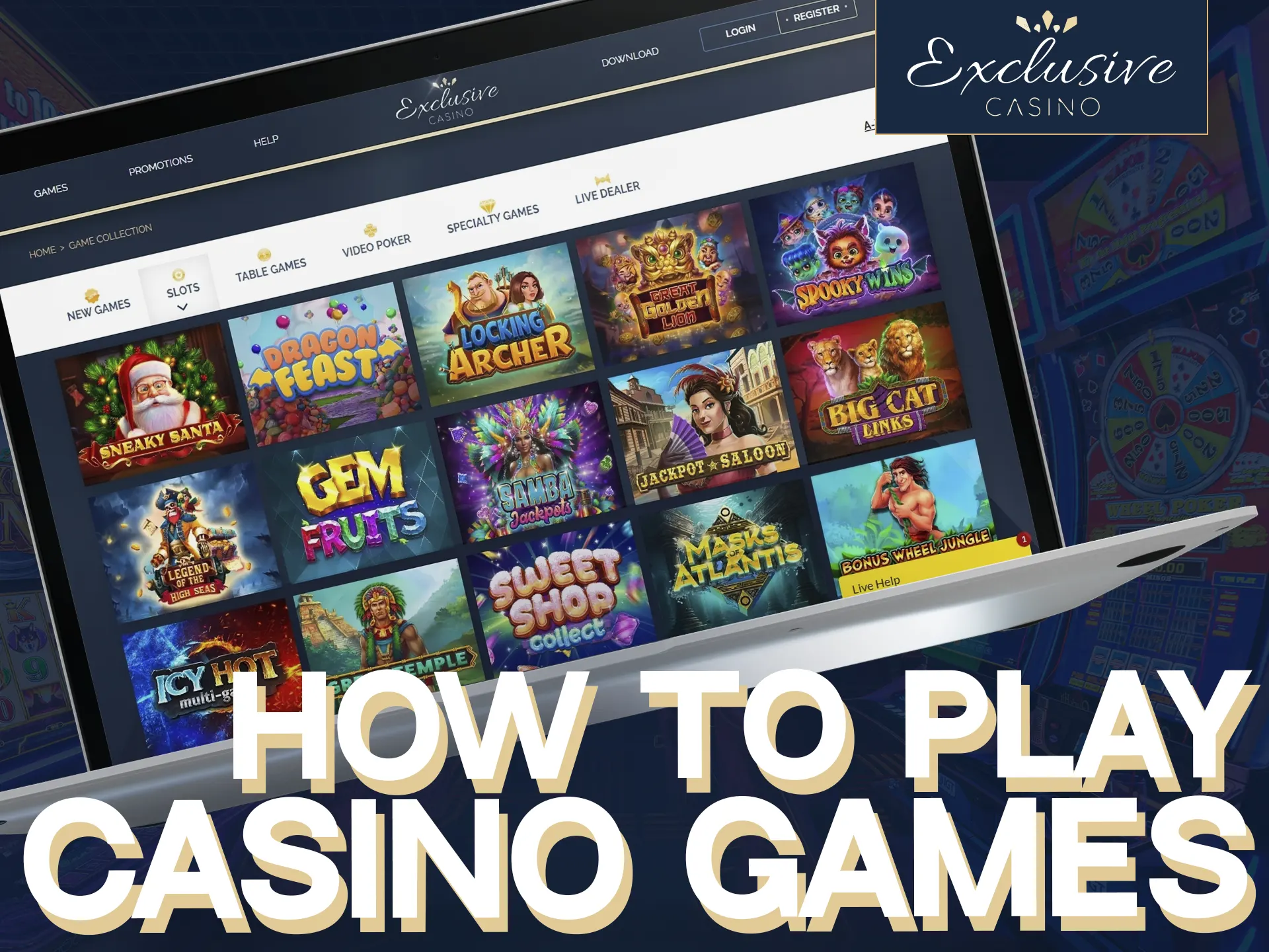 Quickly start playing casino games at Exclusive Casino: Log in, deposit, and play. Withdraw anytime.