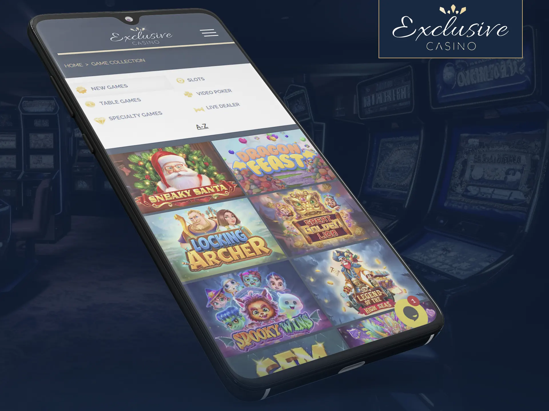 Play anywhere with Exclusive Casino mobile site, no app needed.